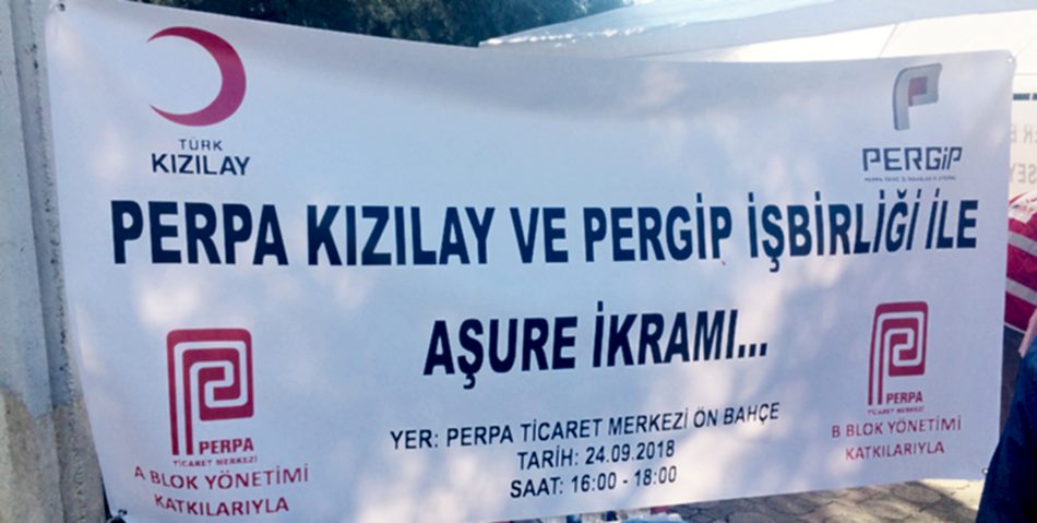 Kızılay ve Pergip Perpa'da aşure dağıttı