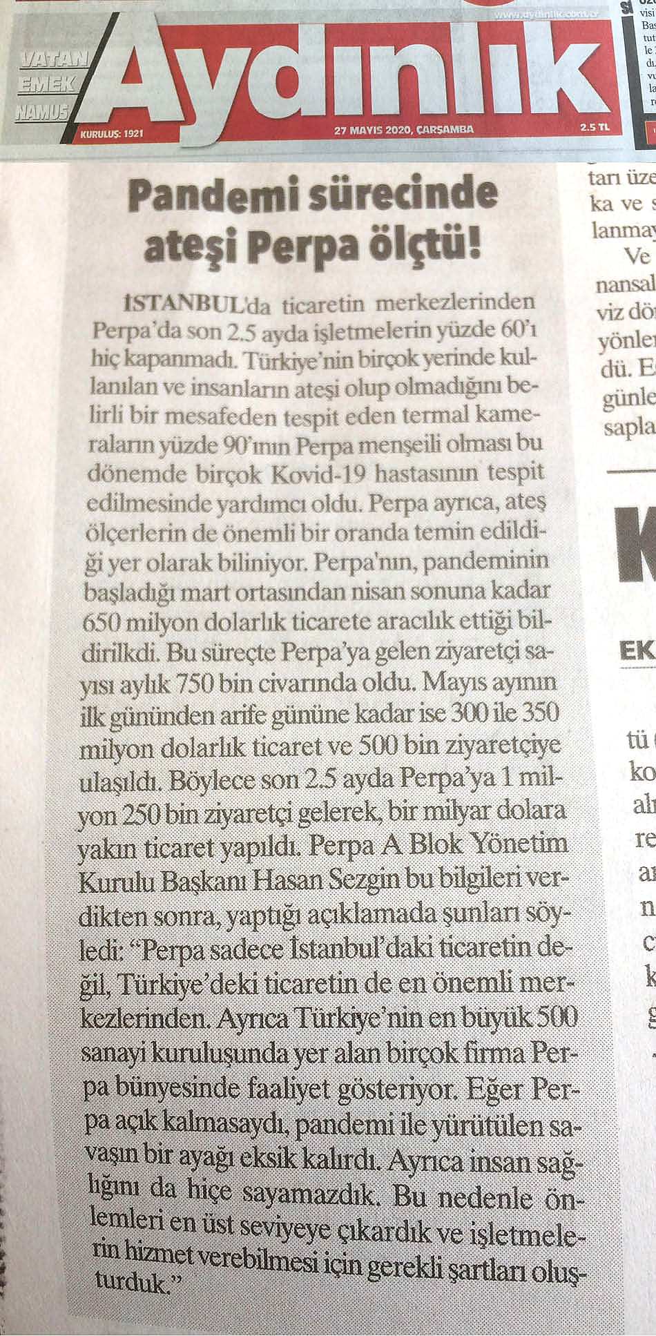 Ulusal Basında Perpa Haberleri Aydınlık Gazetesi