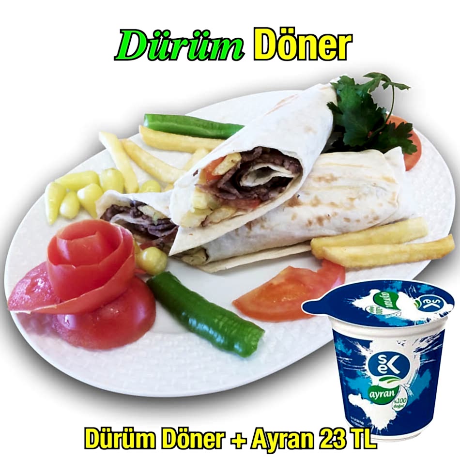 Alazade Restoran Dürüm Döner Ayran 23 TL